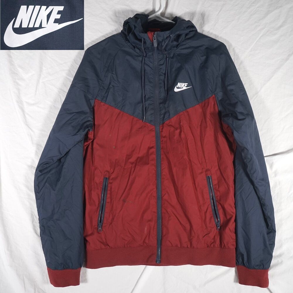 Nike Sportswear Windrunner Jacket Navy University Red 727324-679 Mens Small